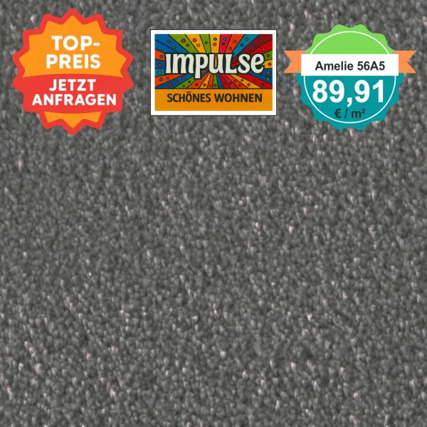 Vorwerk Amelie 56A5 grau – Velours Teppichboden 4 m – mit Preisangabe auf dem Bild